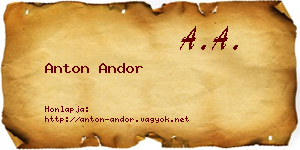 Anton Andor névjegykártya