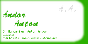 andor anton business card